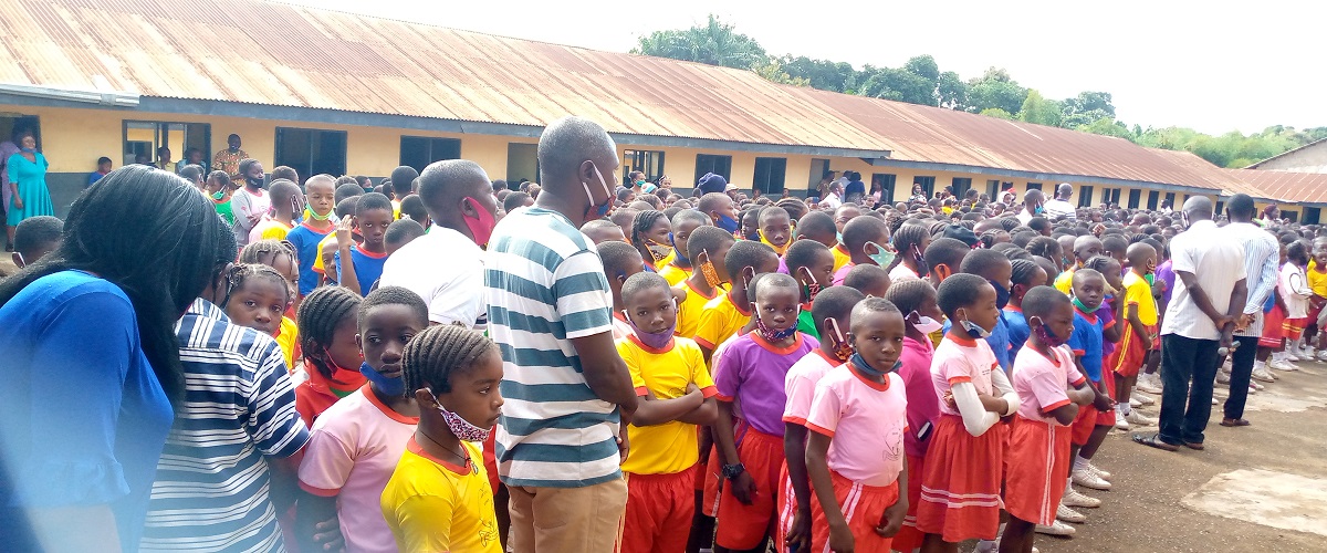 Pupils at the football Pitch 